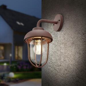 Trio Lighting Lampă de exterior DUERO, culoare ruginie Înălțime 33 cm Metal/sticlă IP44, reglabil, Maro / Rugină, Aluminiu, Perete rotund