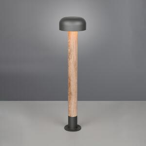Trio Lighting Bornă luminoasă FRASER, aspect lemn, înălțime 85 cm, metal, IP54, reglabil, Lemn, Aluminiu, Modern