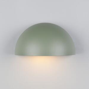 Trio Lighting Lumină exterioară MAAS, verde, lățime 27 cm, metal, IP44, reglabil, Verde, Aluminiu, Modern, Soclu de perete jos