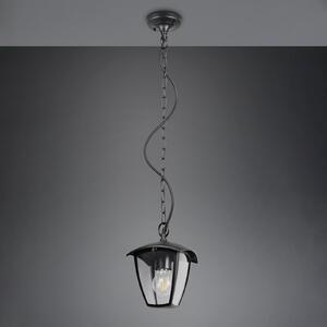 Trio Lighting Lampă suspendată pentru exterior VENTA, negru, 17 x cm, metal, IP44, reglabil, Negru, Aluminiu, Felinar