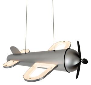 Lucide Lampă suspendată LED pentru camera copiilor Fokker, gri Lungime 46 cm Metal, Gri, Camera copiilor, Metal