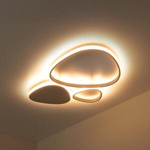 Lucide Plafonieră LED Samling, lungime 62 cm, culoare gri-maro, metal, reglabil, Bej, Camera de zi / sufragerie, Metal, Modern