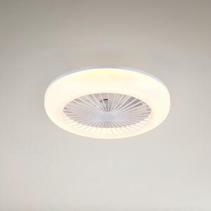 Reality Leuchten Ventilator LED Mora, DC, silențios, Ø 45 cm, CCT, telecomandă, reglabil, Alb, Camera de zi / sufragerie, Plastic, Modern
