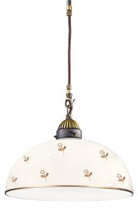 Austrolux Kolarz Lampă suspendată Nonna Ø 30 cm Floare auriu Margine netedă, reglabil, Alb, Camera de zi / sufragerie, Sticlă, Casă de țară / Rustic