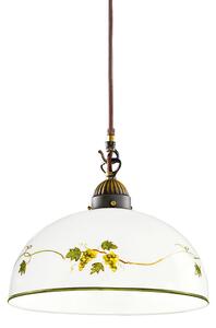 Austrolux Kolarz lampă suspendată Nonna, Ø 30 cm, struguri, margine netedă, reglabil, Alb, Camera de zi / sufragerie, Sticlă, Casă de țară / Rustic