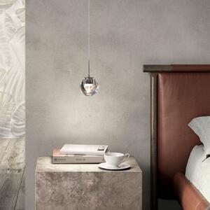 Kdln Lampă suspendată LED Dew, culoare crom, 1 bec, Ø 11 cm, reglabil, Metalic, Bucătărie, Sticlă, Design