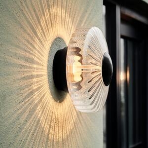 DESIGN BY US Lampă LED pentru exterior New Wave Optic, sticlă, Ø 26 cm, IP65, Transparent, Aluminiu, Design