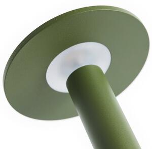 HAY Lampa de masă cu baterie LED HOST PORTABLE, verde măslin, 22 cm, IP44, reglabil, Verde, Camera de zi / sufragerie, Aluminiu, Modern