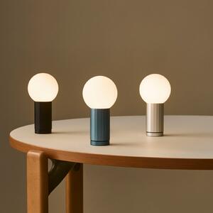 HAY Lampa de masă LED TURN ON, negru, înălțime 20 cm, dimabil, reglabil, Negru, Camera de zi / sufragerie, Sticlă, Modern