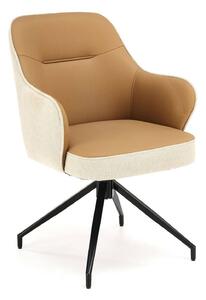 Scaun Houston 1601Maro deschis, Bej, 9x6x7cm, Piele ecologică, Metalic