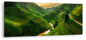 Tablou - Terase de orez Mu Cang Chai (120x50 cm)