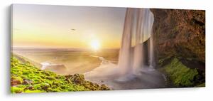 Tablou - Seljalandsfoss din spatele peșterii (120x50 cm)