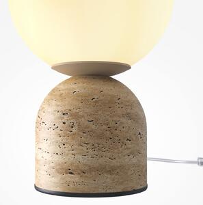 Maytoni Lampa de masă Tavo, bej, piatră/sticlă, înălțime 25 cm, Bej, dormitor, Sticlă, Modern