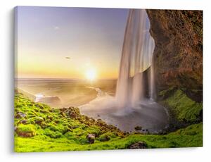 Tablou - Seljalandsfoss din spatele peșterii (70x50 cm)