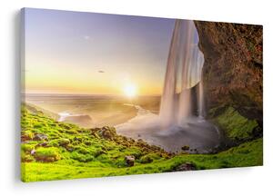 Tablou - Seljalandsfoss din spatele peșterii (90x60 cm)