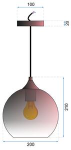Lampa DE TAVAN din sticla APP 313-1CP Rose Gold
