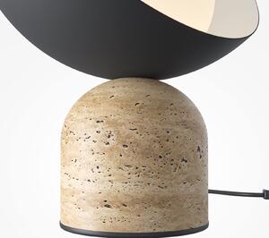 Maytoni Lampa de masă Tavo, negru, piatră/sticlă, înălțime 33 cm, Bej, dormitor, Sticlă, Modern