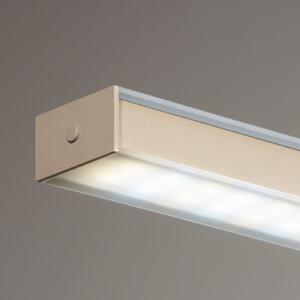 FISCHER & HONSEL Lampă suspendată LED Valeno, nisip, lungime 115 cm, CCT, dimmer tactil, reglabil, Bej, Camera de zi / sufragerie, Metal, Modern