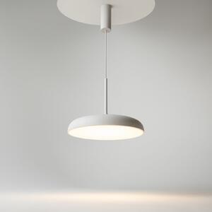 Maytoni Lampă suspendată LED Gerhard, Ø 40 cm, alb, metal, Alb, Camera de zi / sufragerie, Metal, Modern
