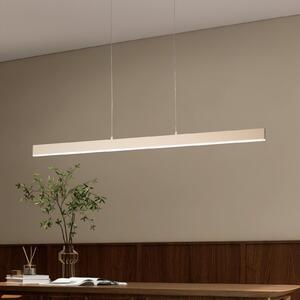 FISCHER & HONSEL Lampă suspendată LED Silvano, nisip, lungime 115 cm, CCT, dimmer tactil, reglabil, Bej, Camera de zi / sufragerie, Metal, Modern