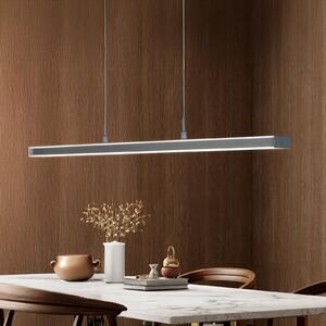 FISCHER & HONSEL Lampă suspendată LED Valeno, gri, lungime 115 cm, CCT, dimmer tactil, reglabil, Gri, Camera de zi / sufragerie, Metal, Modern