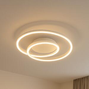 FISCHER & HONSEL Plafonieră LED HOLY, nisip, Ø 49 cm, telecomandă, CCT, dimabil, reglabil, Bej, Camera de zi / sufragerie, Metal, Modern