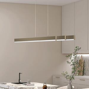 FISCHER & HONSEL Lampă suspendată LED Vayana, gri-bej, lungime 189 cm, dimmer tactil CCT, reglabil, Maro / Rugină, Camera de zi / sufragerie, Metal, Modern
