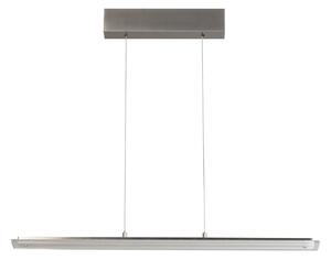 FISCHER & HONSEL Lampă suspendată LED Torvi, nichel, lungime 88 cm, CCT, dimmer tactil, reglabil, Metalic, Camera de zi / sufragerie, Metal, Modern