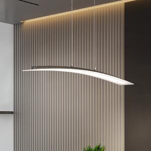 FISCHER & HONSEL Lampă suspendată LED Mavero, nichel, lungime 90 cm, CCT, dimmer tactil, reglabil, Metalic, Camera de zi / sufragerie, Metal, Modern