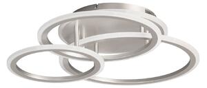 FISCHER & HONSEL Plafonieră LED GELDER, nichel, 60x51 cm, telecomandă RGBW, reglabil, Metalic, Camera de zi / sufragerie, Metal, Modern
