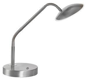FISCHER & HONSEL Lampa de masă LED Tallri, nichel, înălțime 60 cm, dimmer tactil CCT, reglabil, Metalic, Camera de zi / sufragerie, Metal, Modern