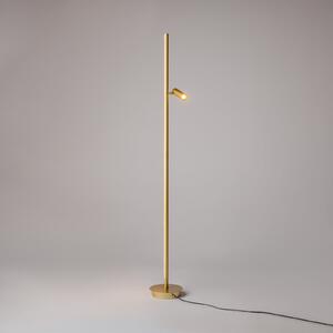 Maytoni Lampadar LED Thin, alamă, aluminiu, înălțime 155 cm, dimabil, reglabil, Auriu / Alamă, Camera de zi / sufragerie, Aluminiu, Modern