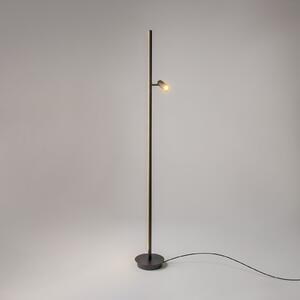 Maytoni Lampadar LED Thin, negru, aluminiu, înălțime 155 cm, dimabil, reglabil, Negru, Camera de zi / sufragerie, Aluminiu, Modern
