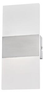FISCHER & HONSEL Aplică de perete LED FODER, culoare nichel, înălțime 27 cm, întrerupător, Metalic, Camera de zi / sufragerie, Metal, Modern
