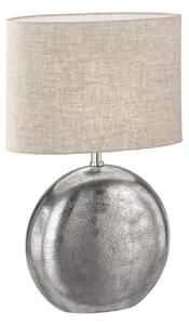 FISCHER & HONSEL Lampa de masă Chambery, nisip/nichel, înălțime 53 cm in/metal, Bej, Camera de zi / sufragerie, Țesătură / Textil
