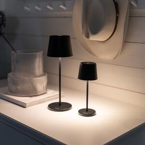 Konstsmide Lampa de masă cu LED și baterie reîncărcabilă Vence, înălțime 22 cm, negru,, reglabil, Negru, Camera de zi / sufragerie, Aluminiu, Modern