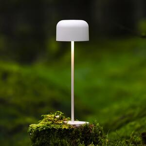 Konstsmide Lampa de masă cu LED și baterie Lille, înălțime 36 cm, albă, IP54, USB, reglabil, Alb, Camera de zi / sufragerie, Aluminiu, Modern