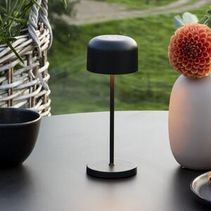 Konstsmide Lampa de masă cu LED și baterie Lille, înălțime 20 cm, negru, IP54, USB, reglabil, Negru, Camera de zi / sufragerie, Aluminiu, Modern