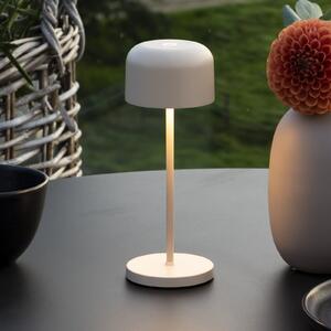Konstsmide Lampa de masă cu LED și baterie Lille, înălțime 20 cm, culoare nisip, IP54, USB, reglabil, Bej, Camera de zi / sufragerie, Aluminiu, Modern