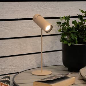 Konstsmide Lampa de masă cu LED și baterie Multi, culoare nisip, înălțime 30 cm, IP54, reglabil, Bej, Camera de zi / sufragerie, Aluminiu, Modern