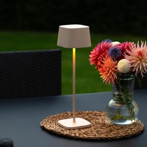Konstsmide Lampa de masă cu LED și baterie reîncărcabilă Capri, înălțime 36 cm, culoare, reglabil, Bej, Camera de zi / sufragerie, Metal, Modern