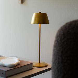 Konstsmide Lampa de masă cu LED și baterie Eze, auriu mat, 32 cm, IP54, USB, reglabil, Auriu / Alamă, Camera de zi / sufragerie, Aluminiu, Modern