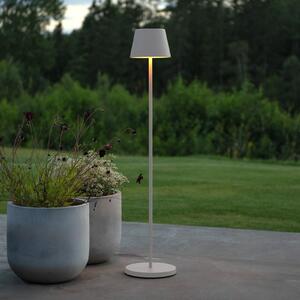 Konstsmide Lampadar LED cu baterie Pomezia, albă, 124 cm, IP54, USB, reglabil, Alb, Camera de zi / sufragerie, Aluminiu, Modern