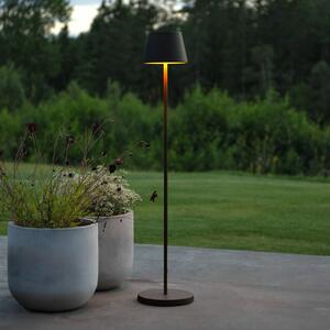Konstsmide Lampadar LED cu baterie Pomezia, negru, 124 cm, IP54, USB, reglabil, Negru, Camera de zi / sufragerie, Aluminiu, Modern