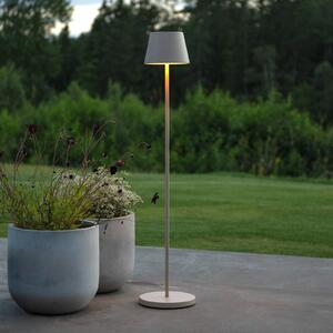 Konstsmide Lampadar LED cu baterie Pomezia, culoare nisip, 124 cm, IP54, USB, reglabil, Bej, Camera de zi / sufragerie, Aluminiu, Modern