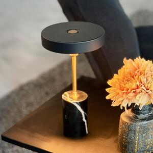 Dyberg Larsen Lampă de masă cu baterie LED Starlight, negru/alamă, reglabil, Negru, Camera de zi / sufragerie, Metal, Design
