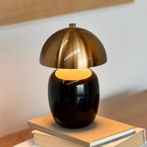 Dyberg Larsen Lampa de masă LED Manhatten, negru/alamă, reglabil, Negru, Camera de zi / sufragerie, Ceramică, Scandinavă