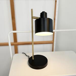 Dyberg Larsen Lampa de masă Ocean, negru/alamă, 43 cm, Negru, Camera de zi / sufragerie, Metal, Scandinavă