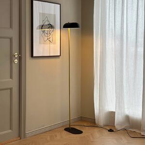 Dyberg Larsen Lampadar Arch, negru/alamă, 143 cm, Negru, Camera de zi / sufragerie, Metal, Vintage