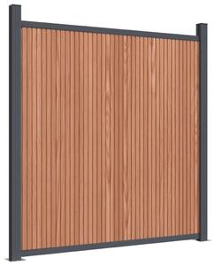 Panouri de gard cu 2 stâlpi, maro, 180x186 cm, WPC